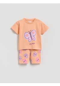 Reserved - Bawełniany komplet - jasnopomarańczowy. Kolor: pomarańczowy. Materiał: bawełna #1