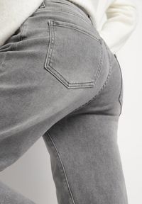 Born2be - Szare Jeansy Mom Fit z Wysokim Stanem Milapia. Okazja: na co dzień. Stan: podwyższony. Kolor: szary. Długość: długie. Styl: casual, retro, elegancki #3