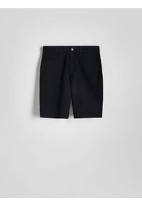 Reserved - Jeansowe szorty slim fit - czarny. Kolor: czarny. Materiał: jeans