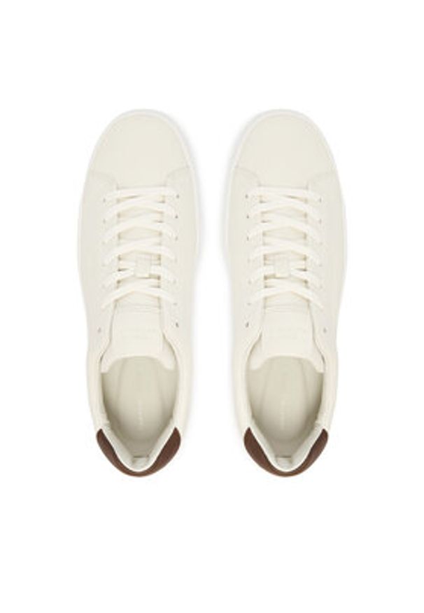 TOMMY HILFIGER - Tommy Hilfiger Sneakersy Premium Dress Cupsole Lth FM0FM05572 Écru. Materiał: skóra