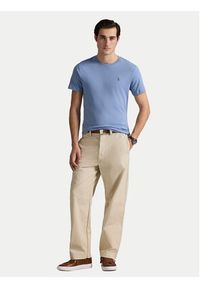 Polo Ralph Lauren T-Shirt 710740727095 Niebieski Custom Slim Fit. Typ kołnierza: polo. Kolor: niebieski. Materiał: bawełna #4