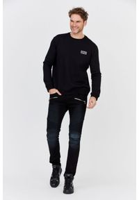 Valentino Garavani - VALENTINO GARAVANI Czarna bluza męska z logo vltn, Rozmiar XL. Kolor: czarny. Materiał: prążkowany. Wzór: aplikacja #3