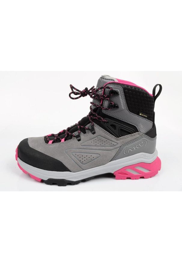 Buty trekkingowe Gore-tex damskie Aku Reactive. Kolor: szary. Materiał: skóra. Szerokość cholewki: normalna