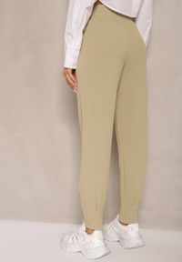Renee - Jasnozielone Spodnie High Waist z Gumką w Talii Teniela. Stan: podwyższony. Kolor: zielony. Styl: elegancki #3