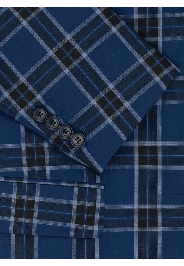 PAKO LORENTE – Granatowa marynarka w kratę - Pako Lorente. Kolor: niebieski. Materiał: wełna, poliester