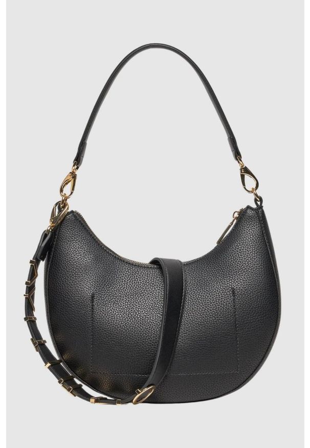 Valentino by Mario Valentino - VALENTINO Czarna torebka księżyc Alexia Hobo Bag. Kolor: czarny