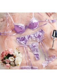 Intica - Komplet bielizny koronkowej na romantyczne wieczory Ulpia. Kolor: fioletowy. Materiał: koronka. Wzór: koronka #1