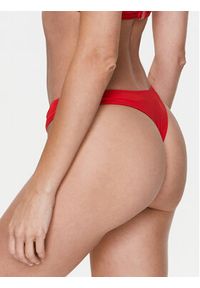 Calvin Klein Swimwear Dół od bikini KW0KW02064 Czerwony. Kolor: czerwony. Materiał: syntetyk