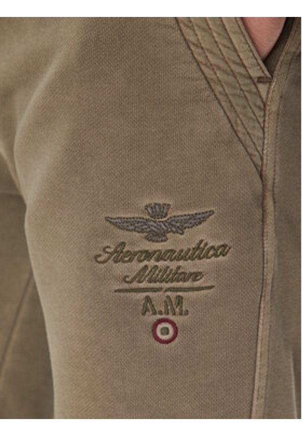 Aeronautica Militare Szorty sportowe 251BF016F583 Khaki Regular Fit. Kolor: brązowy. Materiał: bawełna. Styl: sportowy