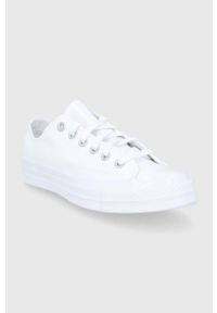 Converse Tenisówki skórzane damskie kolor biały. Nosek buta: okrągły. Zapięcie: sznurówki. Kolor: biały. Materiał: skóra #5