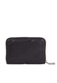 Calvin Klein Jeans Mały Portfel Damski Quilted Med Zip Around K60K611972 Czarny. Kolor: czarny. Materiał: skóra