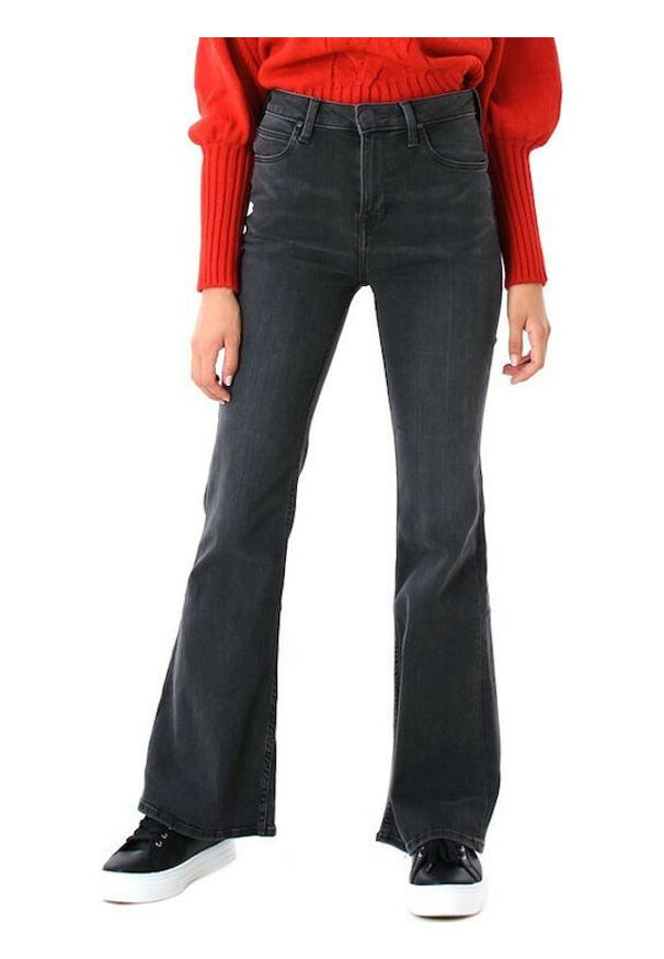 Lee - LEE BREESE DAMSKIE SPODNIE JEANSOWE JEANSY BLACK BUCKLIN L32YYGHO 112107782