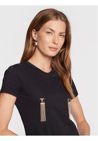Elisabetta Franchi T-Shirt MA-011-26E2-V190 Czarny Slim Fit. Kolor: czarny. Materiał: bawełna #4