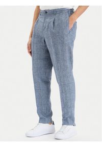 TOMMY HILFIGER - Tommy Hilfiger Spodnie materiałowe Smart MW0MW42715 Granatowy Regular Fit. Kolor: niebieski. Materiał: len #1