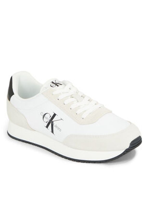 Calvin Klein Jeans Sneakersy Retro Runner Su-Ny Mono YM0YM00746 Biały. Kolor: biały. Materiał: materiał