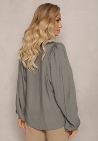 Renee - Ciemnozielona Koszula Nietoperz z Wiskozą Caile. Okazja: na co dzień. Kolor: zielony. Materiał: wiskoza. Styl: casual