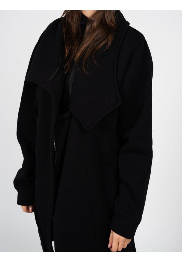 La Haine Inside Us Płaszcz "Unisex" | LM028 | Mężczyzna | Czarny. Kolor: czarny. Materiał: poliester, bawełna. Długość: długie. Wzór: jednolity. Styl: elegancki