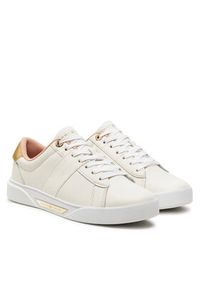 TOMMY HILFIGER - Tommy Hilfiger Sneakersy Chic Panel Court Sneaker FW0FW07998 Écru. Materiał: skóra #4