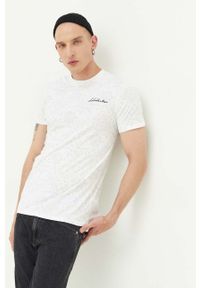 Hollister Co. t-shirt bawełniany kolor biały wzorzysty. Kolor: biały. Materiał: bawełna. Wzór: aplikacja. Styl: klasyczny #1