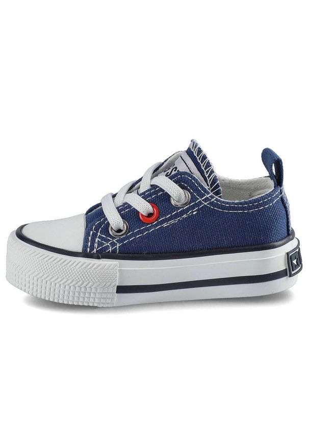 Big-Star - Granatowe Trampki Big Star Dziecięce Buty Wsuwane. Zapięcie: bez zapięcia. Kolor: niebieski. Materiał: materiał, guma. Szerokość cholewki: normalna. Wzór: aplikacja
