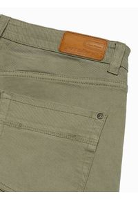 Ombre Clothing - Spodnie męskie chino - khaki P990 - M. Okazja: na co dzień. Kolor: brązowy. Materiał: bawełna, elastan. Styl: casual, klasyczny, elegancki #5