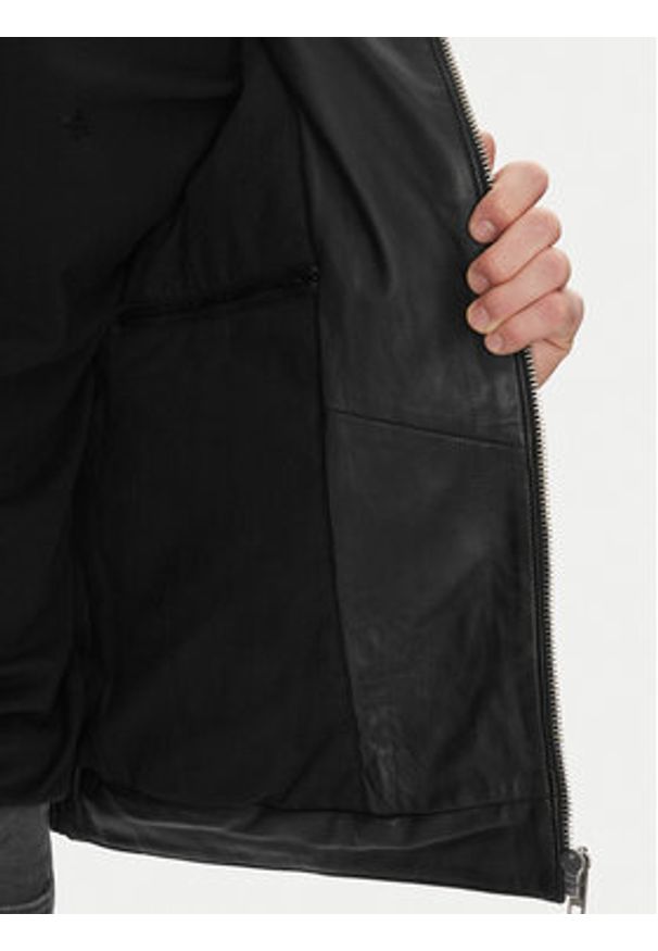 Serge Pariente Kurtka skórzana Couture Czarny Slim Fit. Kolor: czarny. Materiał: skóra