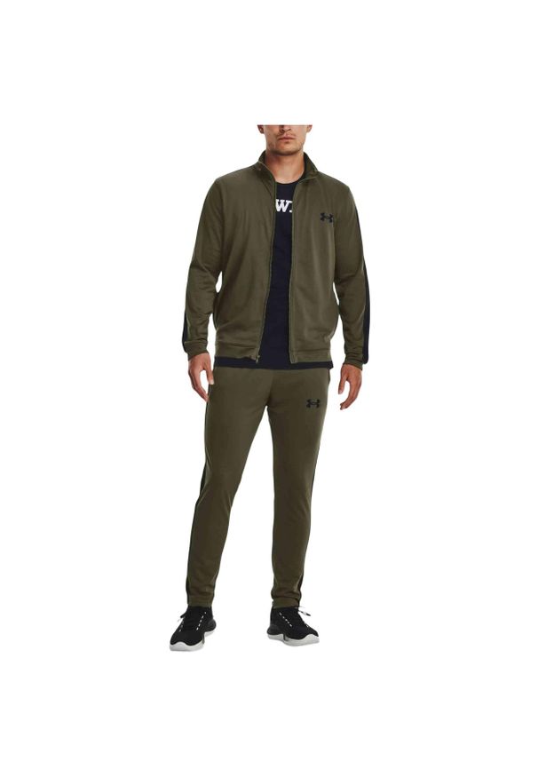 Dres męski Under Armour UA Knit Track Suit. Kolor: zielony. Materiał: dresówka. Sport: fitness