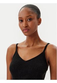 Fracomina Top FR25ST4006K410J9 Czarny Slim Fit. Kolor: czarny. Materiał: wiskoza