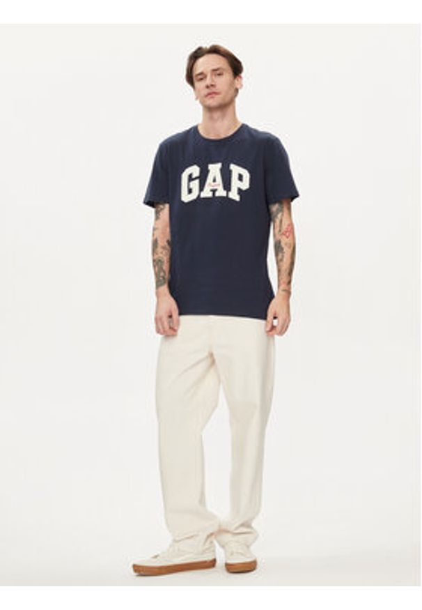 GAP - Gap T-Shirt 471777-09 Granatowy Regular Fit. Kolor: niebieski. Materiał: bawełna