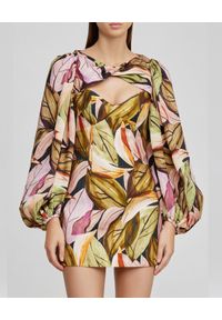 ACLER AUSTRALIA - Mini sukienka we wzór Meadow. Kolor: brązowy. Materiał: tkanina, wiskoza, len. Długość: mini