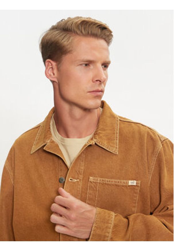 Mustang Kurtka jeansowa Monowi 1015543 Brązowy Loose Fit. Kolor: brązowy. Materiał: bawełna