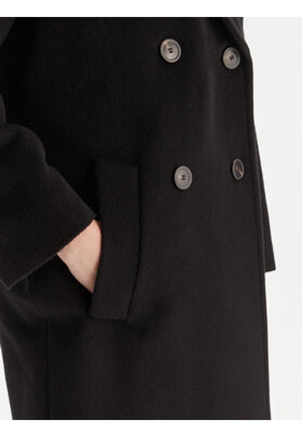 Weekend Max Mara Płaszcz wełniany Zufolo 2525016092 Czarny Regular Fit. Kolor: czarny. Materiał: wełna