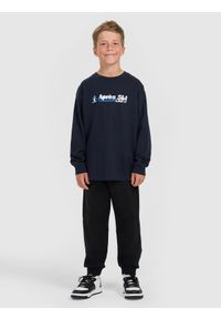 4f - 4F Spodnie dresowe joggery chłopięce - czarne 140 (9-10 lat). Okazja: na co dzień. Kolor: czarny. Materiał: dresówka. Sezon: lato. Styl: casual, klasyczny #1