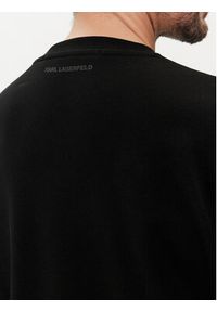 Karl Lagerfeld - KARL LAGERFELD Bluza 705428 542941 Czarny Regular Fit. Typ kołnierza: dekolt w karo. Kolor: czarny. Materiał: bawełna #4