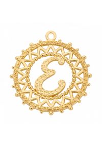 MOKOBELLE - Choker łańcuszkowy z literką 43 cm. Materiał: pozłacane, srebrne. Kolor: złoty. Wzór: aplikacja, ażurowy #6