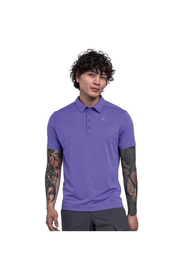 SCHÖFFEL - Koszulka polo męska Schöffel Circ Tauron. Typ kołnierza: polo. Kolor: fioletowy