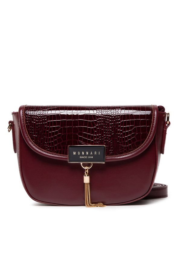 Torebka Monnari BAG0900-005 Burgundowy Lakier. Kolor: czerwony. Materiał: skórzane