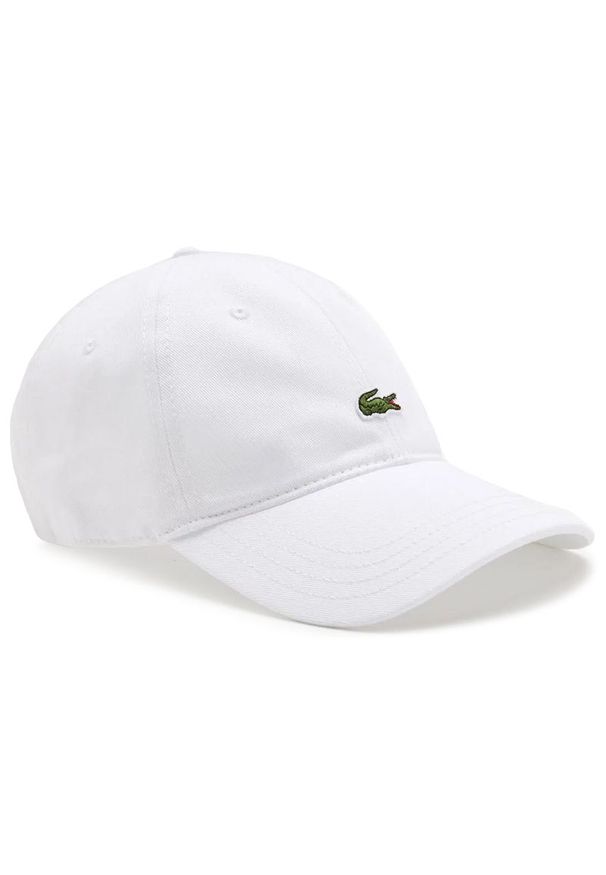 Czapka Lacoste Caps And Hats RK0491-001 - biała. Kolor: biały. Materiał: bawełna, tkanina. Sezon: lato. Styl: casual, klasyczny, street