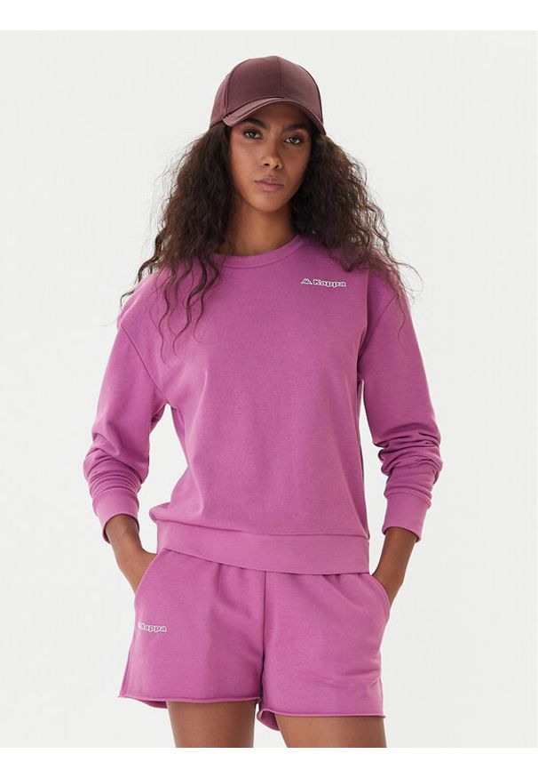 Kappa Bluza Logo Fekka 371M5EW Fioletowy Regular Fit. Kolor: fioletowy. Materiał: bawełna