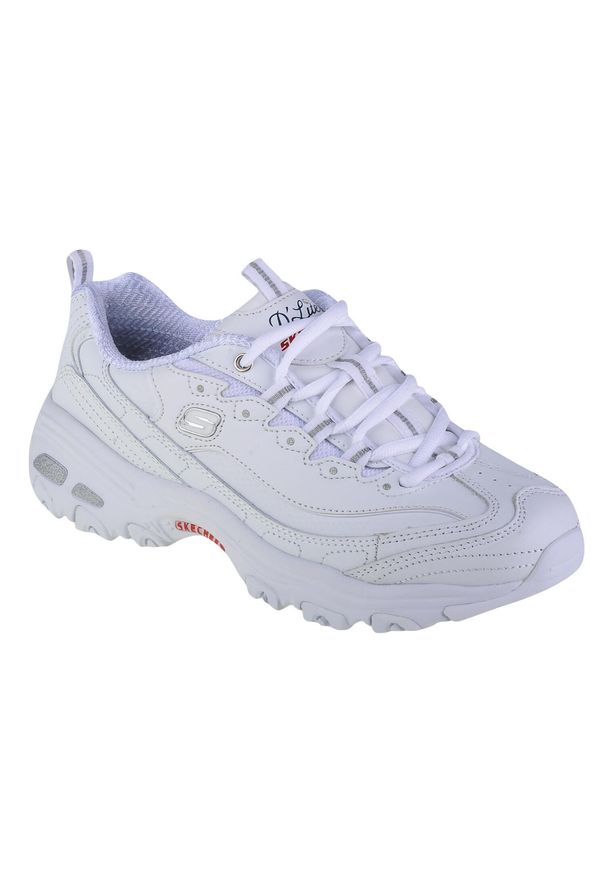 skechers - Damskie D'LITES FRESH START Sneakersy Biały. Kolor: biały. Materiał: guma, materiał, skóra, poliester. Sport: turystyka piesza