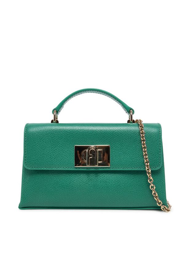 Furla Torebka 1927 WE00423 ARE000 D7D00 Srebrny. Kolor: zielony. Materiał: skórzane