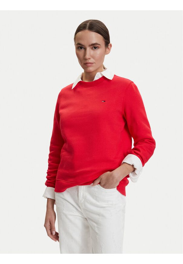 Tommy Jeans Bluza DW0DW19959 Czerwony Regular Fit. Kolor: czerwony. Materiał: bawełna