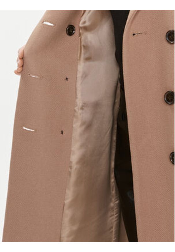 IVY & OAK - IVY OAK Płaszcz wełniany Celina IO1123F1013 Beżowy Slim Fit. Kolor: beżowy. Materiał: wełna