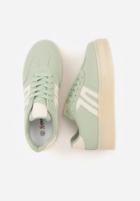 Renee - Zielone Sneakersy w Stylu Klasycznych Tenisówek na Grubej Podeszwie Yenoinne. Kolor: zielony #8