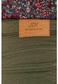 JDY - Jacqueline de Yong Szorty damskie kolor zielony gładkie medium waist. Okazja: na co dzień. Kolor: zielony. Materiał: tkanina, bawełna. Wzór: gładki. Styl: casual
