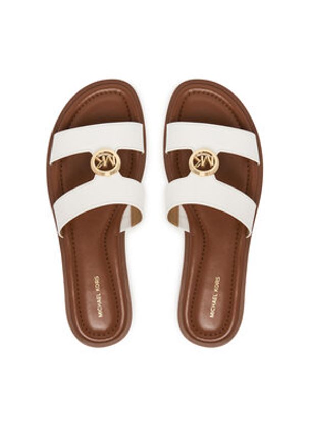 MICHAEL Michael Kors Klapki Ering Flat 40S6ERFS2L Biały. Kolor: biały. Materiał: skóra