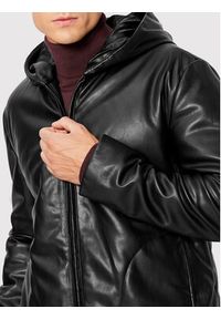 Trussardi Jeans - Trussardi Kurtka z imitacji skóry 52S00758 Czarny Regular Fit. Kolor: czarny. Materiał: syntetyk #7