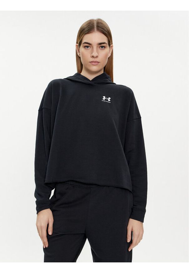 Under Armour Bluza Ua Rival Terry Os Hoodie 1382736-001 Czarny Loose Fit. Kolor: czarny. Materiał: bawełna