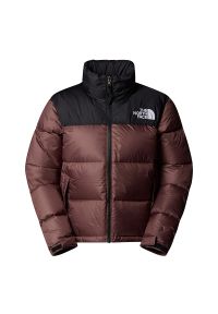 Kurtka damska The North Face 1996 Retro Nuptse 0A3XEOCAI1 - brązowo-czarna. Kolor: czarny, brązowy, wielokolorowy. Materiał: puch, nylon. Wzór: aplikacja. Sezon: lato. Styl: retro