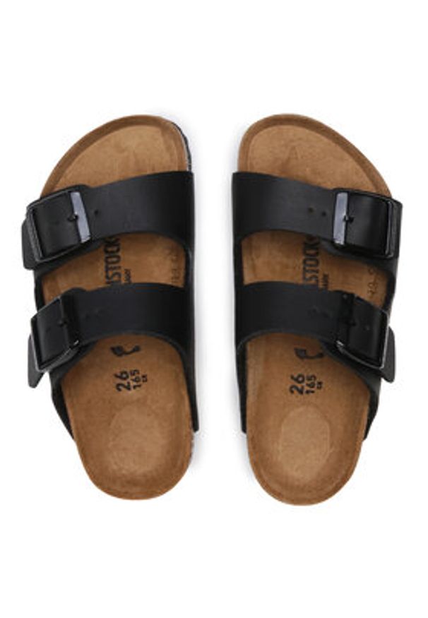 Birkenstock Klapki Arizona Kids 555123 Czarny. Kolor: czarny. Materiał: skóra